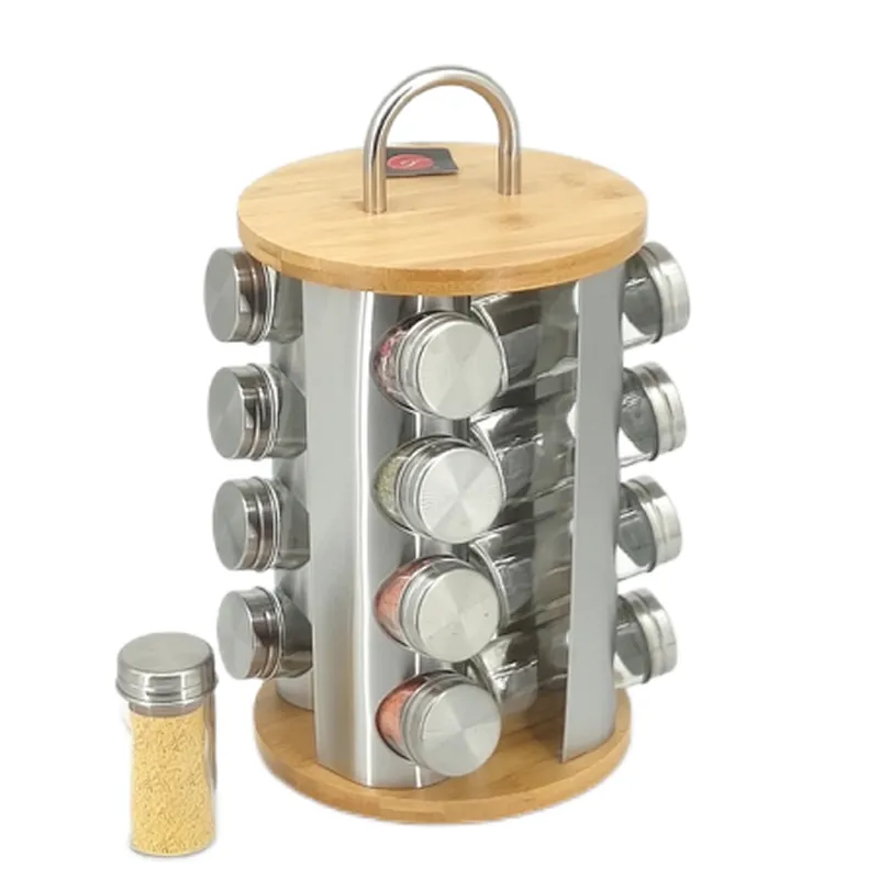 spice jar set,16 piece spice jar set, spice jar and rack set