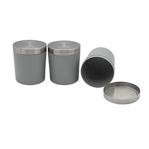 Chef Canisters, Airtight Metal Canister Set, Coffee, Sugar, Tea, Flour, Pasta Storage Containers, Kitchen Decor, Set of 3