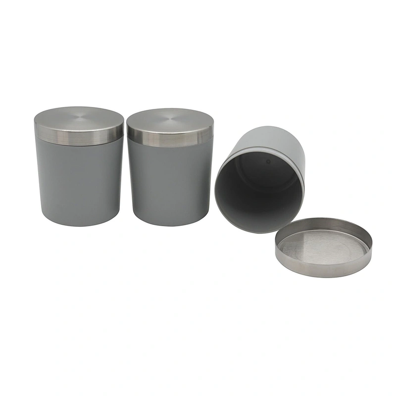 Chef Canisters, Airtight Metal Canister Set, Coffee, Sugar, Tea, Flour, Pasta Storage Containers, Kitchen Decor, Set of 3