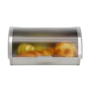 Roll top,Stainless Steel Classic Bread Bin , PS Lid Color