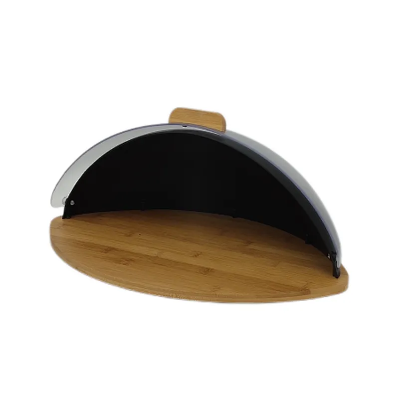 Olive Shape Bread bin, Bamboo Cutting Board, Large Space
