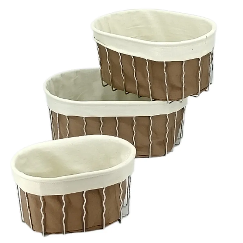 Metal with Fabric insert Mondern Bread Basket,