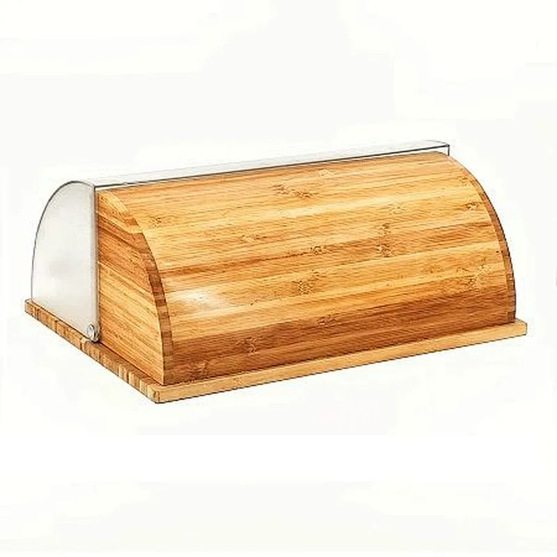 Roll top European Style , Wooden cutting board , Bread Bin