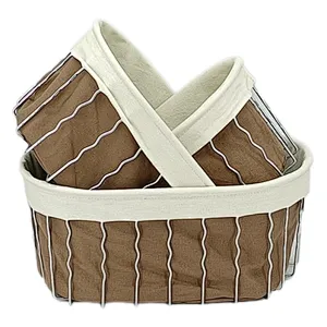 Metal with Fabric insert Mondern Bread Basket,