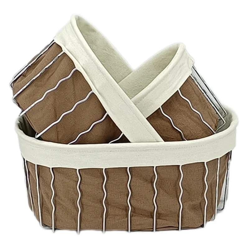 Metal with Fabric insert Mondern Bread Basket,