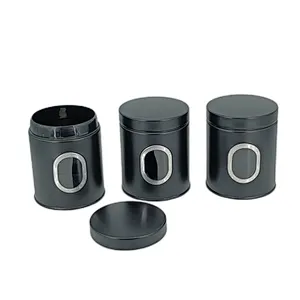 Kitchen Canisters, Airtight Metal Canister Set, Coffee, Sugar, Tea, Flour, Pasta Storage Containers, Kitchen Decor, Set of 3