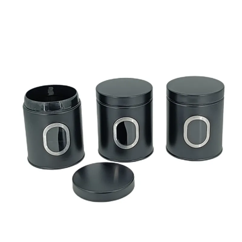 Kitchen Canisters, Airtight Metal Canister Set, Coffee, Sugar, Tea, Flour, Pasta Storage Containers, Kitchen Decor, Set of 3