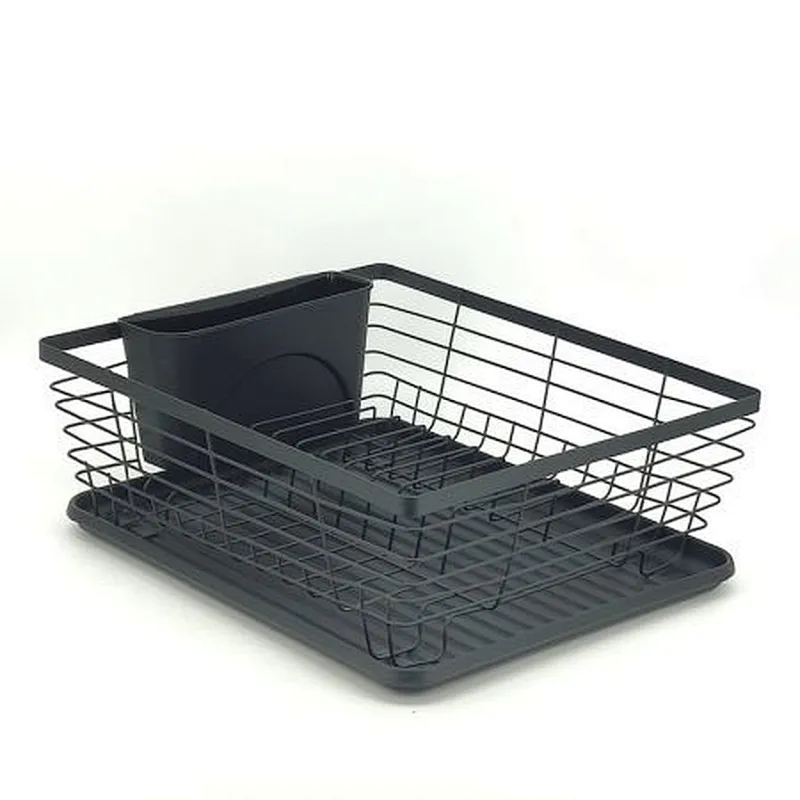 Dish Drainer Rack, Small Capacity Dish Drying Rack with Tray and Dish Drainer for Kitchen, Any Color Tray and Tool holder, Modern Design, 1 Layer, Simple Style