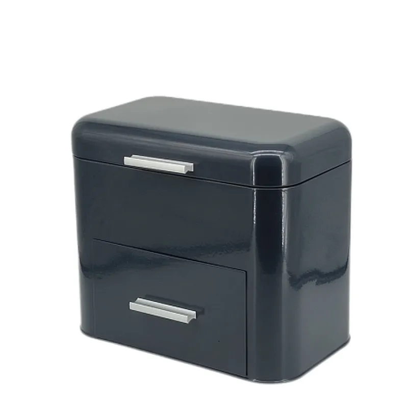 Rectangle  Shape European Style Customized Stainless Steel body Bread Bin , Color Coated, Drawer