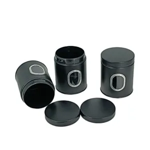 Kitchen Canisters, Airtight Metal Canister Set, Coffee, Sugar, Tea, Flour, Pasta Storage Containers, Kitchen Decor, Set of 3