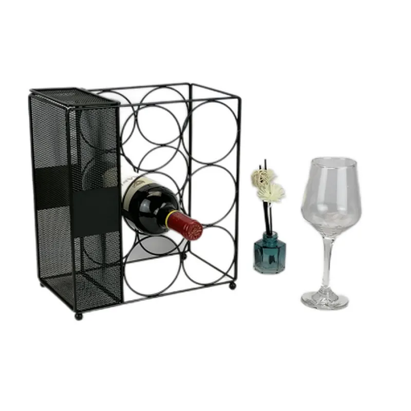 Countertop Wine Rack, Wine Storage Holder, Freestanding Metal Tabletop Stand with Modern Design, Simple Wine Bottle Holder For Kitchen And Home Decor, Bar Cabinet