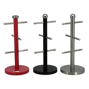 Steel Mug Holder Tree, Diversified European Large SizeStand, Iron Mugs & Tea & Coffee Cup Storage Rack With Hooks, Counter Bar Accessory & Kitchen Countertop Organizer