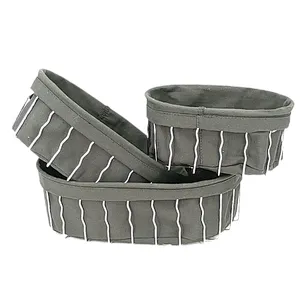 Metal with Fabric insert Mondern Bread Basket Stainless Steel, Size: 22x 10x Hight 10cm,28x 19x Hight 10cm,32x 11x Hight 10cm