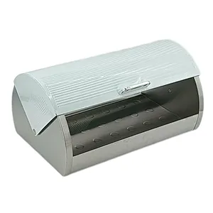 Roll top , Stainless Steel body Bread Bin , Color Coated, Diamond Decor