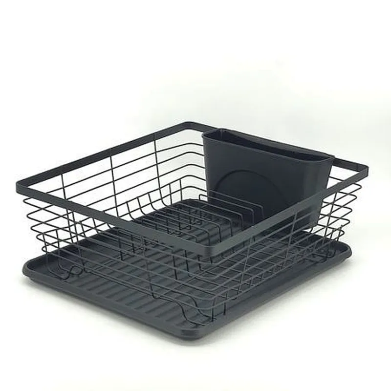 Dish Drainer Rack, Small Capacity Dish Drying Rack with Tray and Dish Drainer for Kitchen, Any Color Tray and Tool holder, Modern Design, 1 Layer, Simple Style