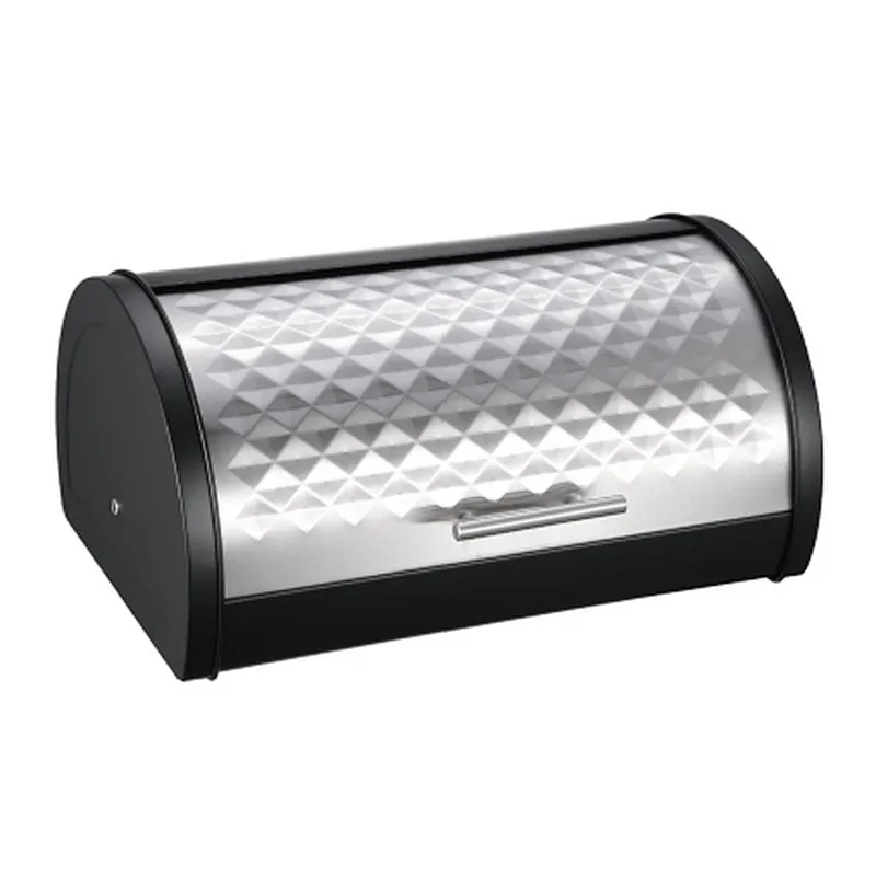 Roll Top Bread bin, Diamon Decor, Brushed Finish