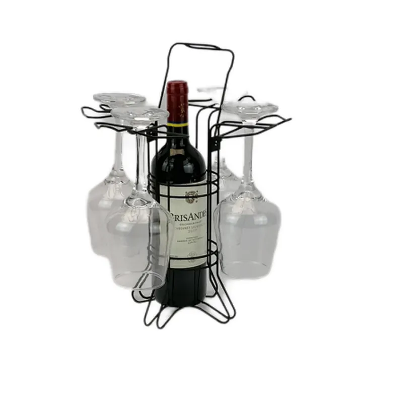 Countertop Wine Rack, Wine Storage Holder, Freestanding Metal Tabletop Stand with Modern Design, Simple Wine Bottle Holder For Kitchen And Home Decor, Glasses holder