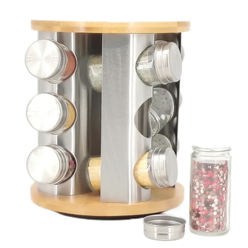 spice jars glass set, spice jar and rack set, spice jar set,