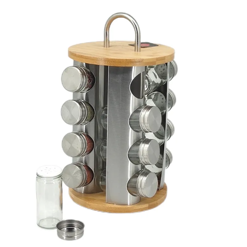spice jar set,16 piece spice jar set, spice jar and rack set