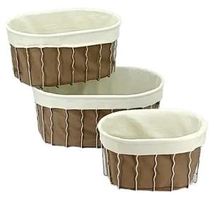 Metal with Fabric insert Mondern Bread Basket,