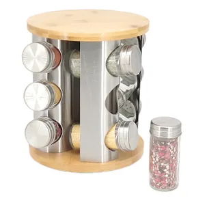 spice jars glass set, spice jar and rack set, spice jar set,