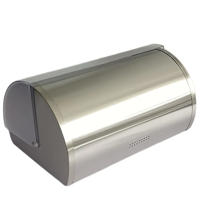 Metal Bread bin with clear window, Roll Top,