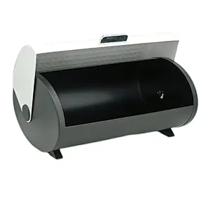 Kitchen Bread Bin, Storage basket, Food case 2022, Carbon Steel, Bamboo Lid, Rectangle, Modern Designe, White Black Grey, Any Color
