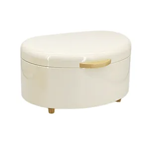 Kitchen Bread Bin, Storage basket, Food case 2022, Carbon Steel, Bamboo Lid, Rectangle, Modern Designe, White Black Grey, Any Color