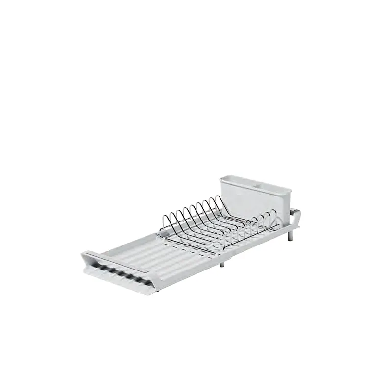 Folding Dish Drainer Rack, Small Capacity Dish Drying Rack with Tray and Dish Drainer for Kitchen, Any Color Tray and Tool holder, Modern Design, 1 Layer, Simple Style