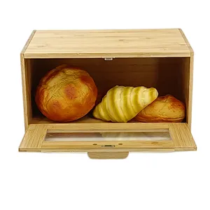 Kitchen Bread Bin, Storage basket, Food case 2022, Carbon Steel, Bamboo Lid, Rectangle, Modern Designe, White Black Grey, Any Color