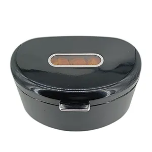 Kitchen Bread Bin, Storage basket, Food case 2022, Carbon Steel, Bamboo Lid, Rectangle, Modern Designe, White Black Grey, Any Color