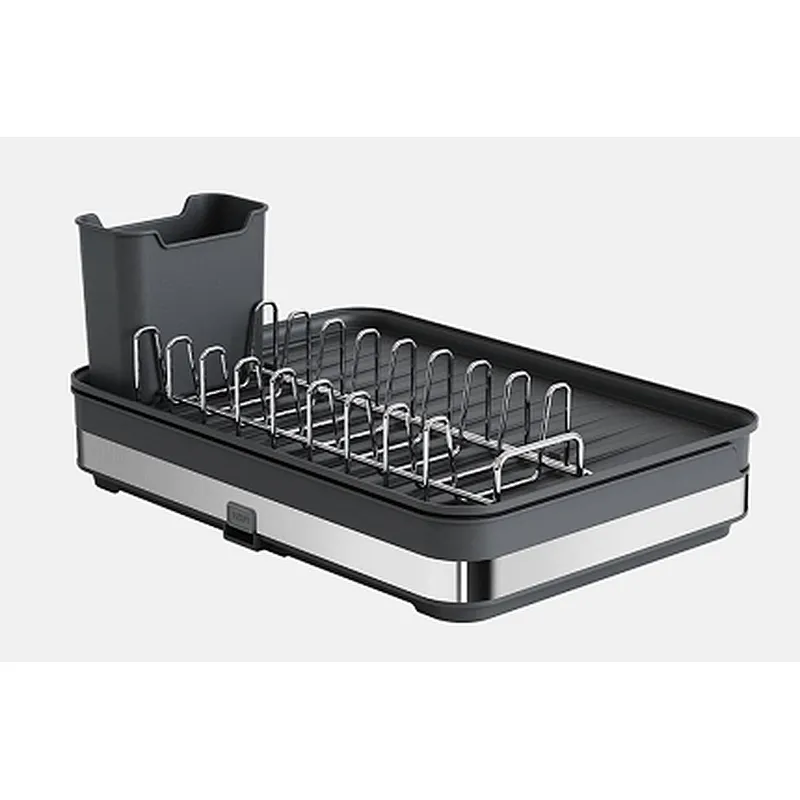 Folding Dish Drainer Rack, Small Capacity Dish Drying Rack with Tray and Dish Drainer for Kitchen, Any Color Tray and Tool holder, Modern Design, 1 Layer, Simple Style