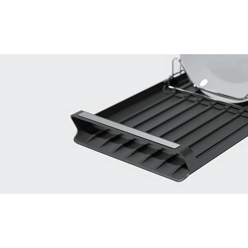Folding Dish Drainer Rack, Small Capacity Dish Drying Rack with Tray and Dish Drainer for Kitchen, Any Color Tray and Tool holder, Modern Design, 1 Layer, Simple Style