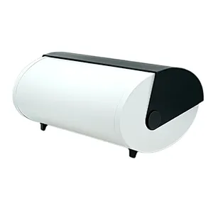 Kitchen Bread Bin, Storage basket, Food case 2022, Carbon Steel, Bamboo Lid, Rectangle, Modern Designe, White Black Grey, Any Color