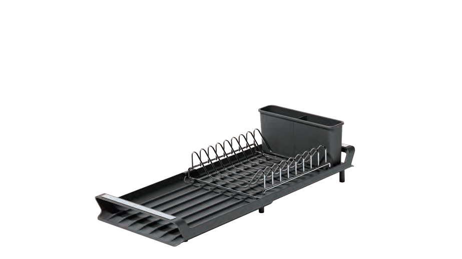 Folding Dish Drainer Rack, Small Capacity Dish Drying Rack with Tray and Dish Drainer for Kitchen, Any Color Tray and Tool holder, Modern Design, 1 Layer, Simple Style