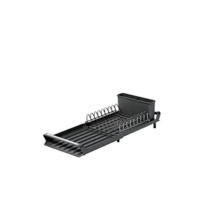 Folding Dish Drainer Rack, Small Capacity Dish Drying Rack with Tray and Dish Drainer for Kitchen, Any Color Tray and Tool holder, Modern Design, 1 Layer, Simple Style