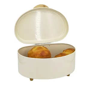 Kitchen Bread Bin, Storage basket, Food case 2022, Carbon Steel, Bamboo Lid, Rectangle, Modern Designe, White Black Grey, Any Color