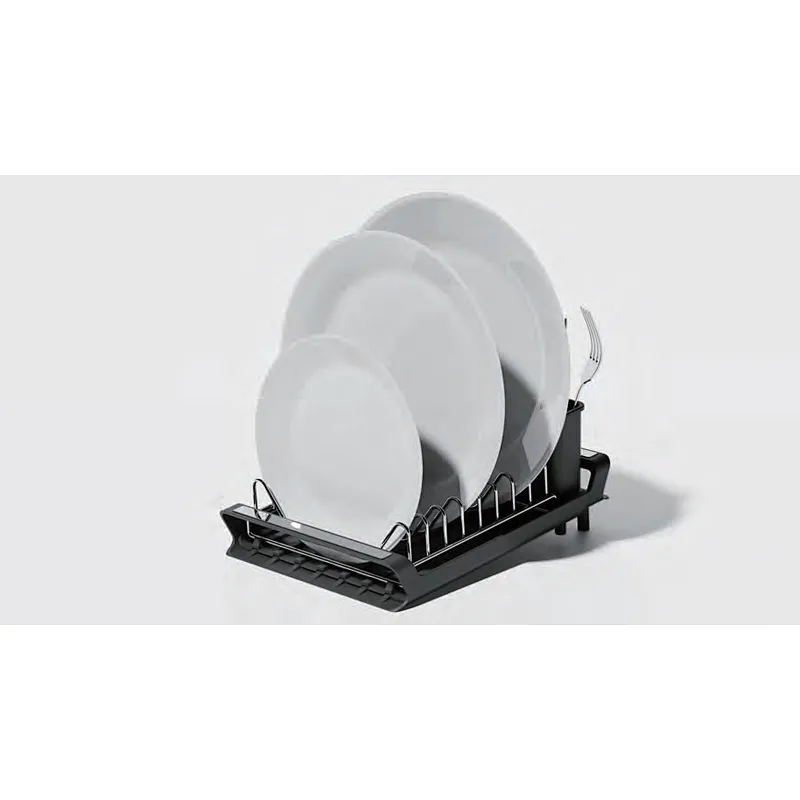 Folding Dish Drainer Rack, Small Capacity Dish Drying Rack with Tray and Dish Drainer for Kitchen, Any Color Tray and Tool holder, Modern Design, 1 Layer, Simple Style