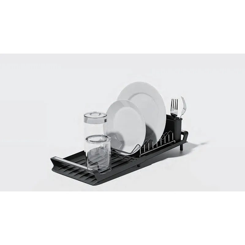 Folding Dish Drainer Rack, Small Capacity Dish Drying Rack with Tray and Dish Drainer for Kitchen, Any Color Tray and Tool holder, Modern Design, 1 Layer, Simple Style