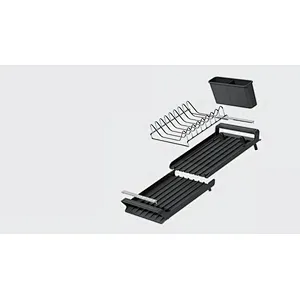 Folding Dish Drainer Rack, Small Capacity Dish Drying Rack with Tray and Dish Drainer for Kitchen, Any Color Tray and Tool holder, Modern Design, 1 Layer, Simple Style