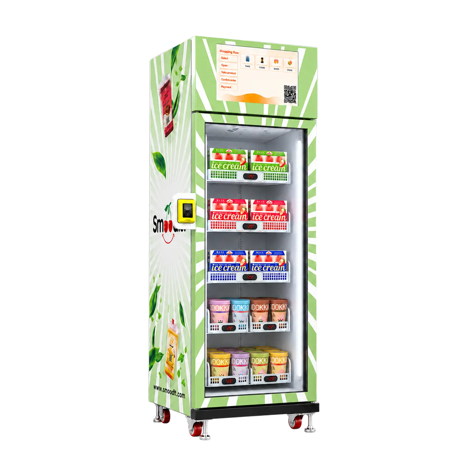 Linke Seitenansicht des Smoothies-Automaten von WEIMI