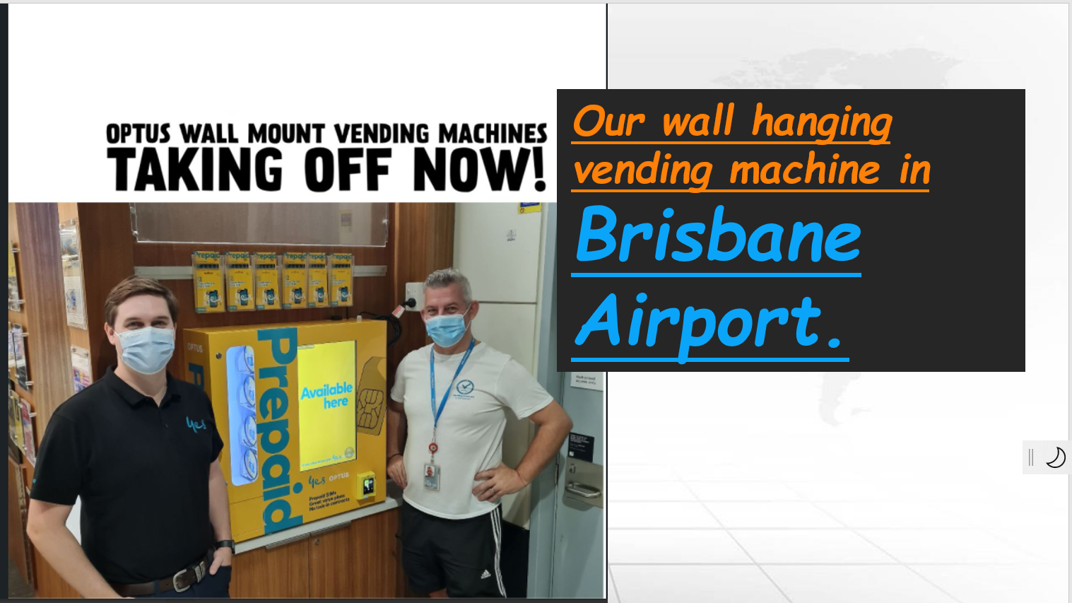 Wall Hanging Vending Machine In Brisbane Airport