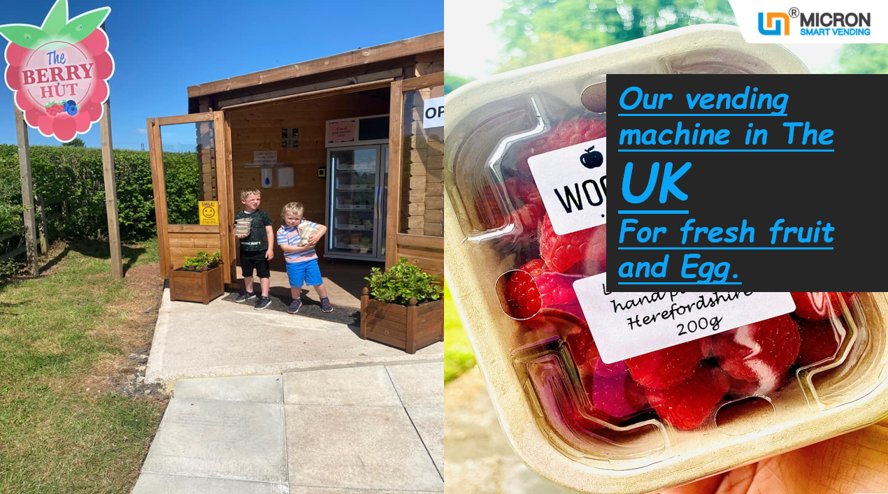 smart fridge vending machine in the UK for fresh fruit and egg