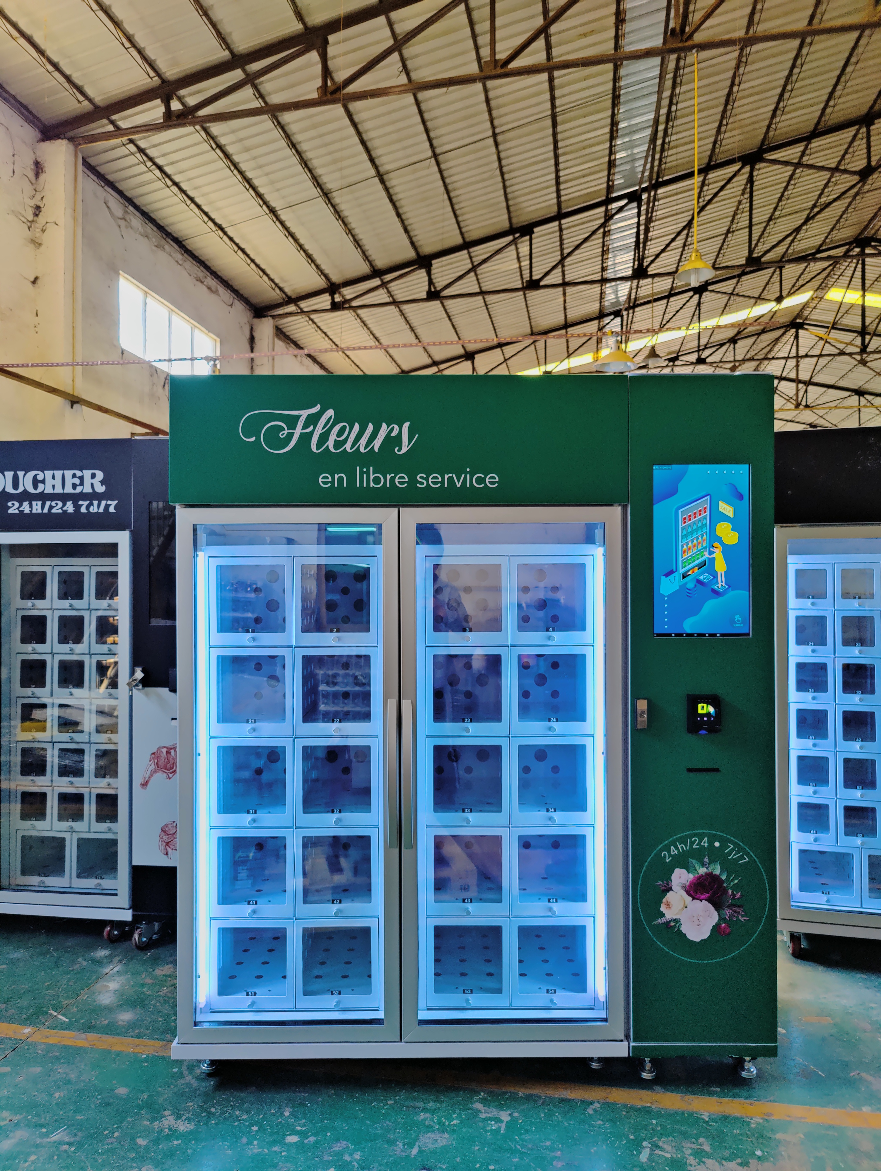 flower bouquet vending machine lets you get fresh flowers 24/7