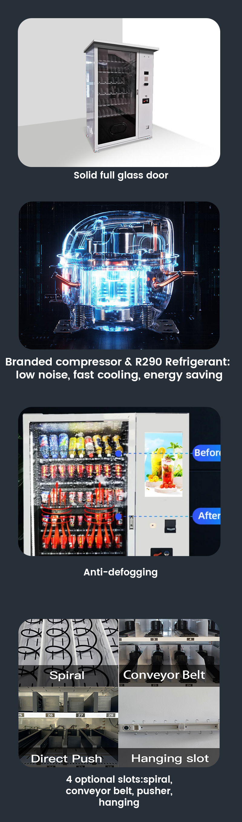 Outdoor Vending Machine with Shelter for Snacks Drinks with high quality hardware