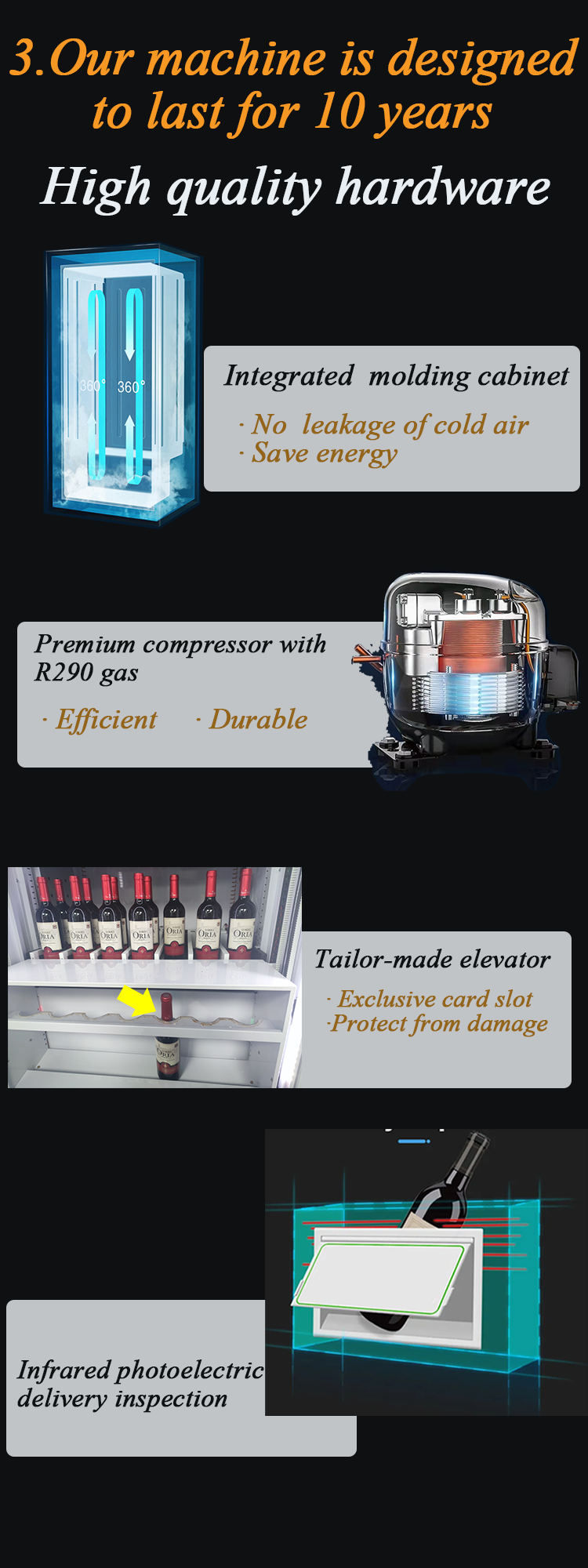 elevator beer vending machine high quality hardware