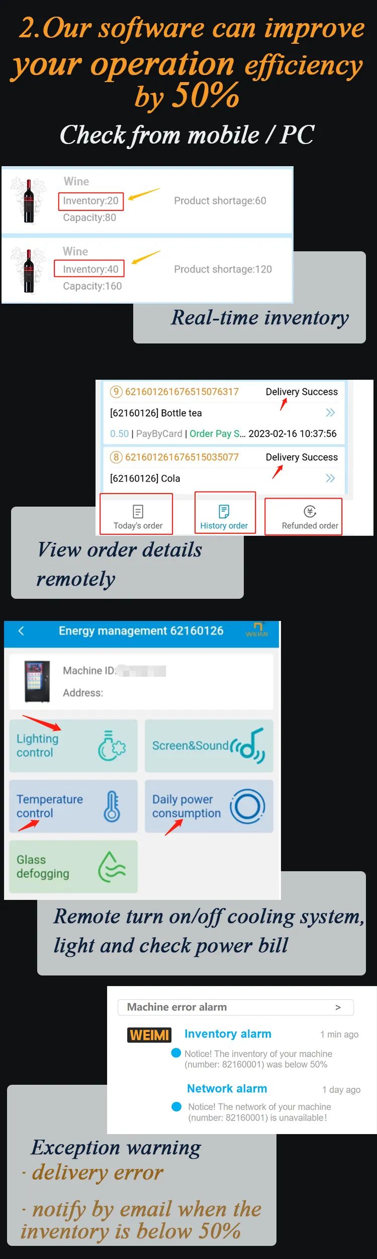elevator beer vending machine with smart operating system