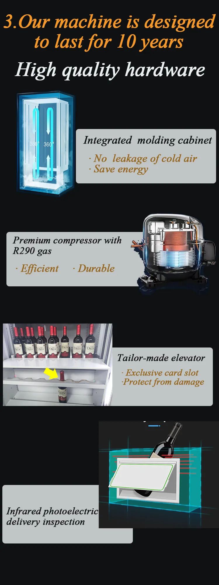 elevator beer vending machine high quality hardware