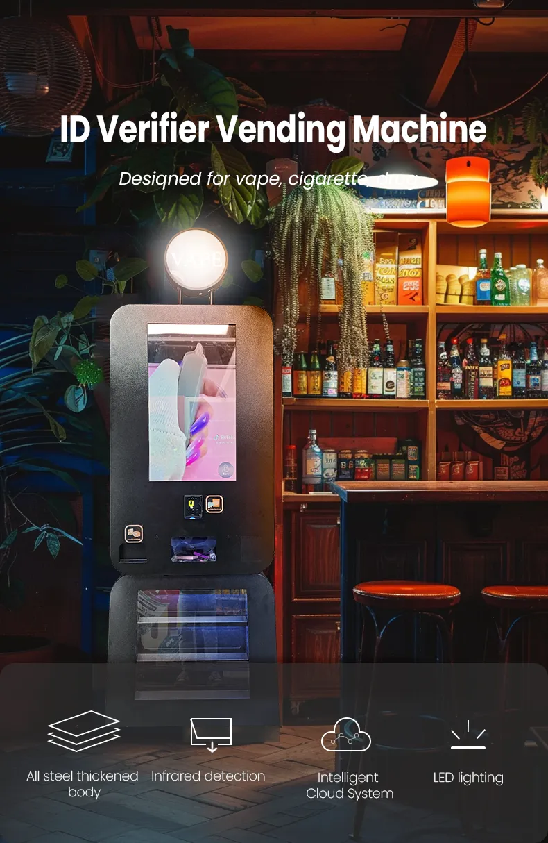 Brand New Vape Vending Machine Cigarette Dispensing with ID Verifier for Bar Club