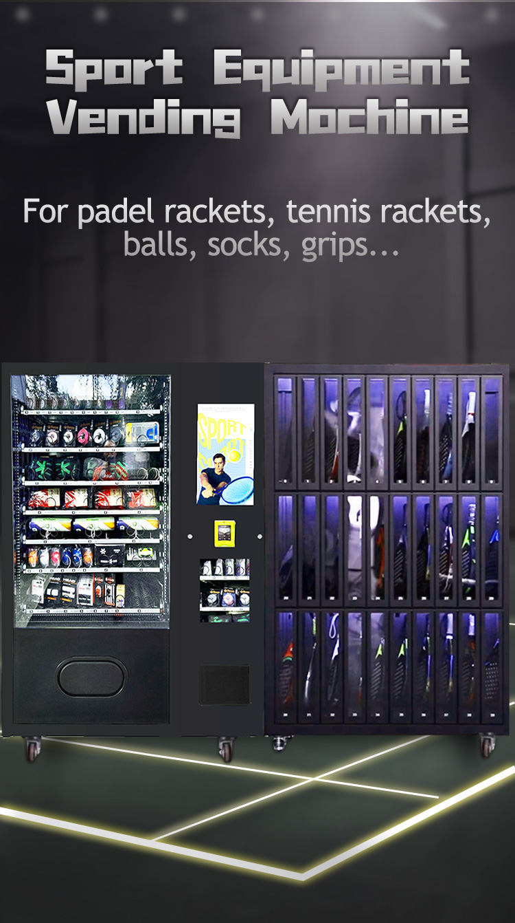 combo Sport Vending Machine for padel rackets tennis balls socks grips